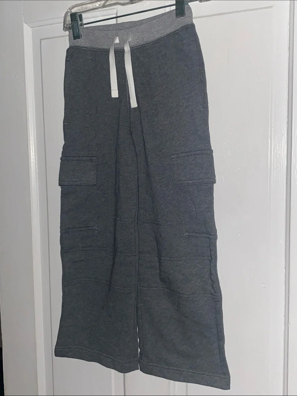 Hanna Andersson Boys Double Knee Cargo Sweatpants Dark Heather Gray Sz 110-US 5